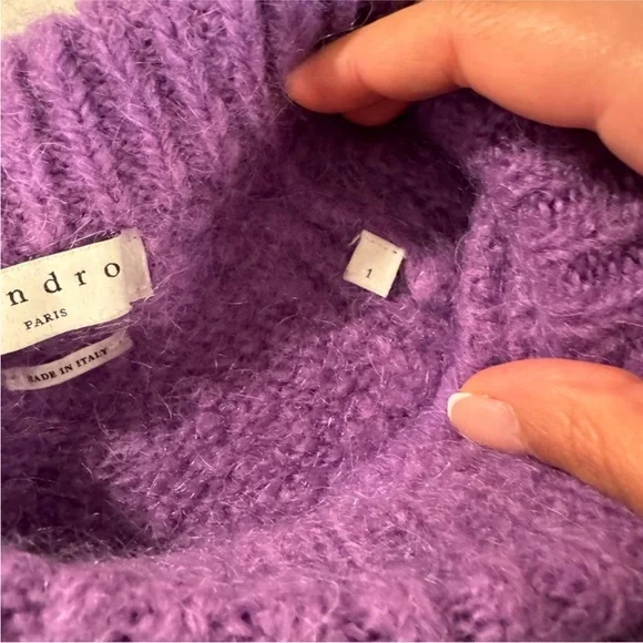 Sandro Paris - Mohair Oversize Sweater In Violet 
size 1 - Picture 8 of 9